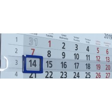 Курсор для календарей на жесткой ленте STARBIND, 100 шт, 2P (24*17) , синий, 310-329мм